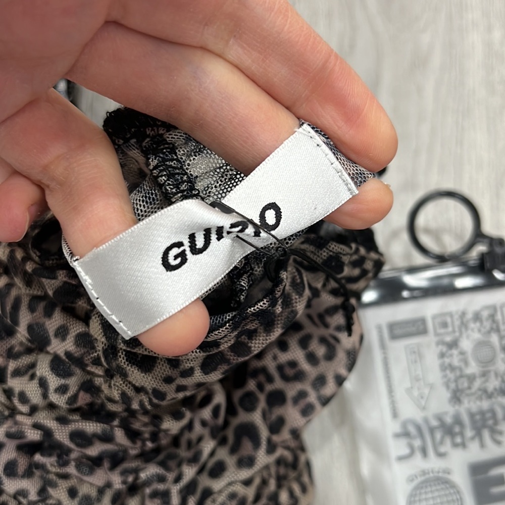 GUIZIO One Shoulder Ruched Dress in Leopard - Picture 5 of 9